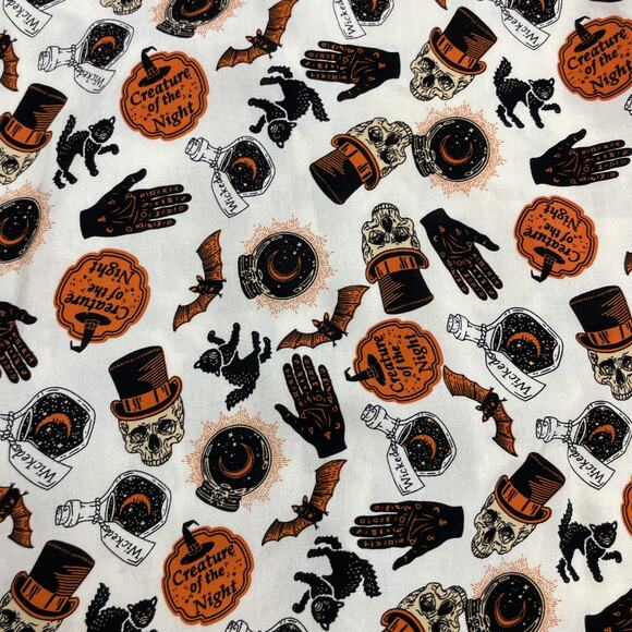 Spirit Halloween Crop Top Womens XL Button Up Tie Front Spooky Skull Witchy Bat - Picture 6 of 8